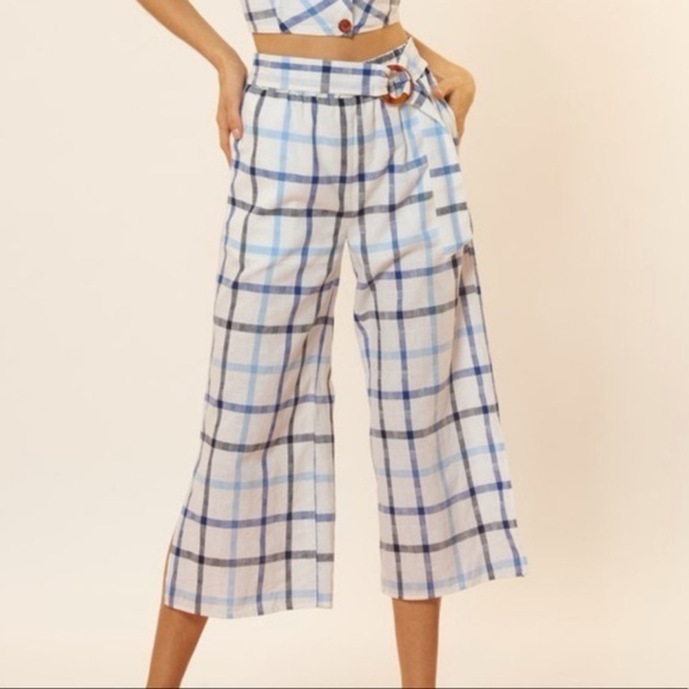 Red Carter Orla Gingham Pant Blue White Size L